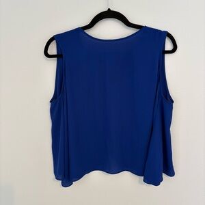 BCBGMaxAzria Royal Blue Open Back Sleeveless Blouse